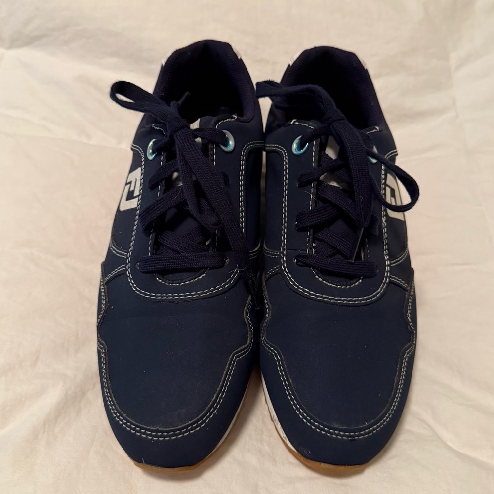 Women's FootJoy Sport Retro Blue and White Golf Shoes. Size 7 - Picture 4 of 7